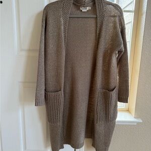 Anthropologie Molly Bracken Camel/ Taupe Open-Front Cardigan XS